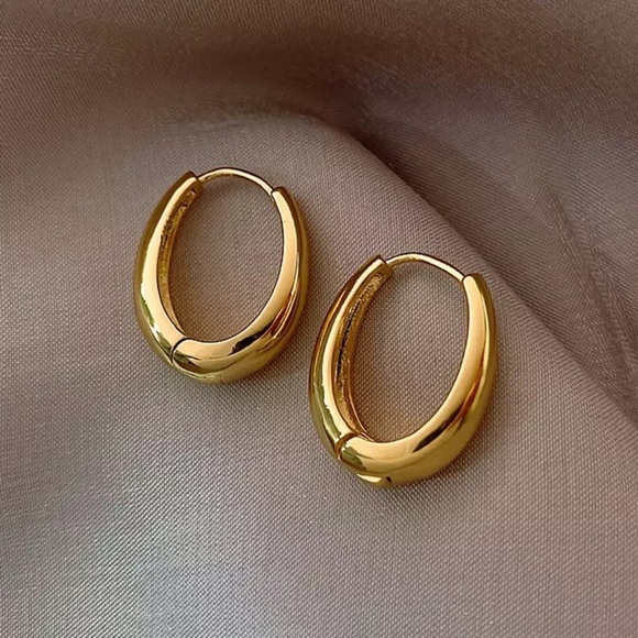 Anthropologie Jewelry - 14K Gold filled hoop earrings